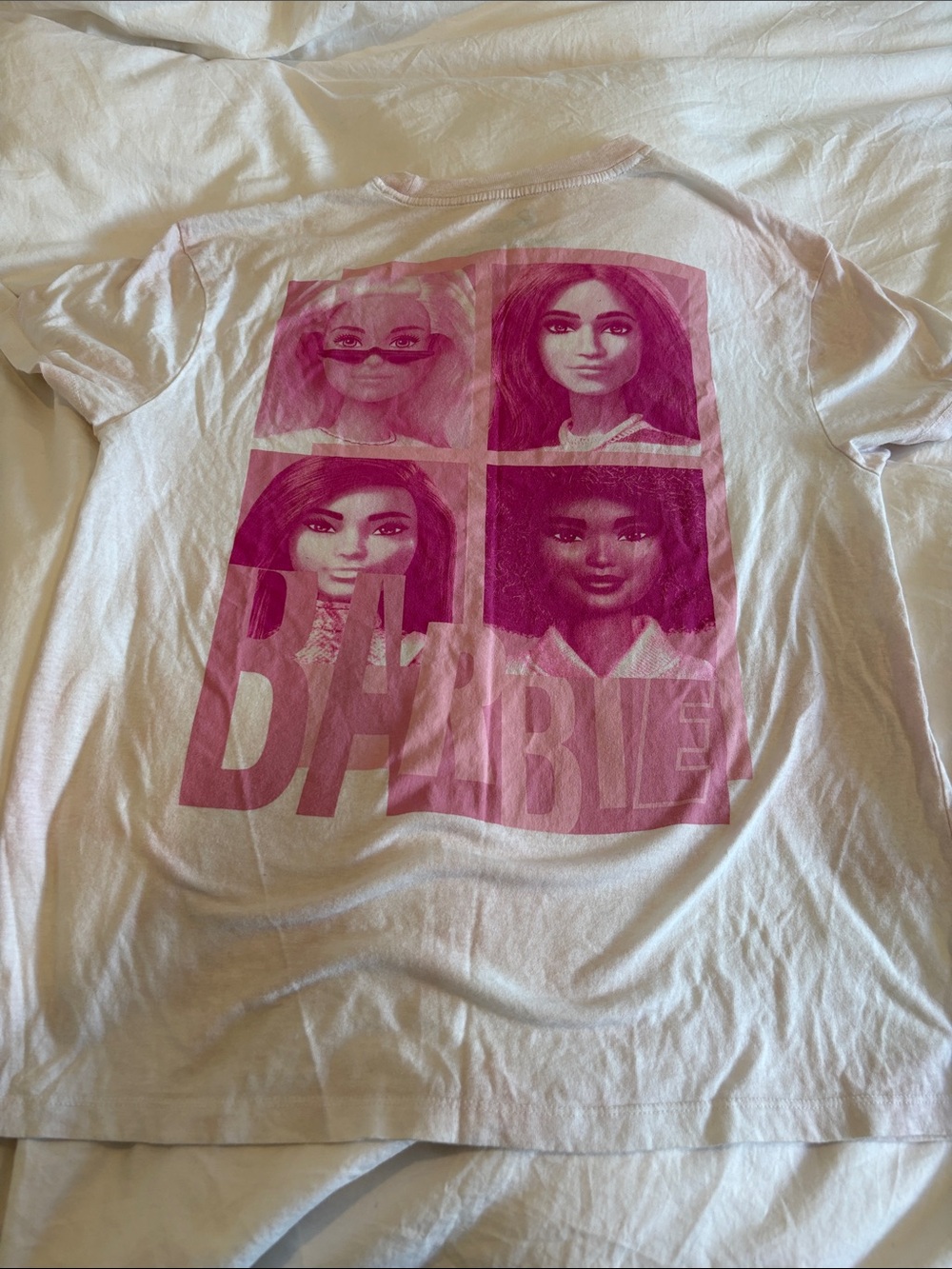 Barbie Graphic White/Pink Tie Dye Tee